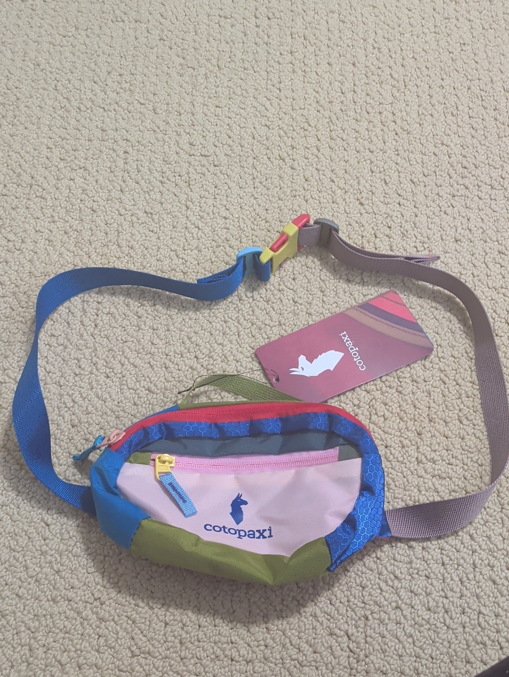 cotopaxi Multicolor Del Día Waist Pack – Pink, Blue, Green, Red